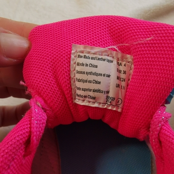 Champion Neon Blue and‎ Pink Sparkly Girls Running Shoe - Picture 7 of 8